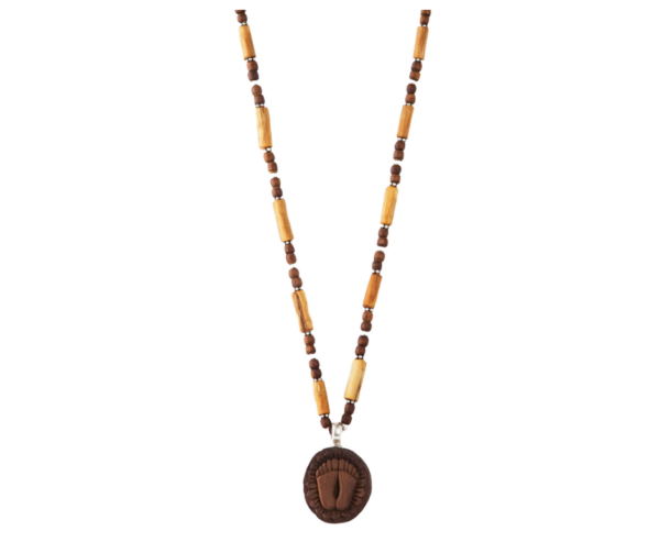 Bharati Long or Double Tulasi Necklace with Carved Pendant