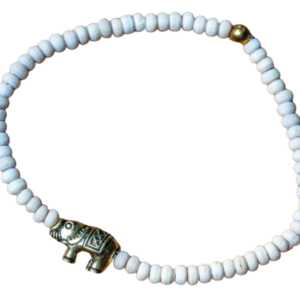 Tulsi Bead Meditation Bracelet with Elephant Charm