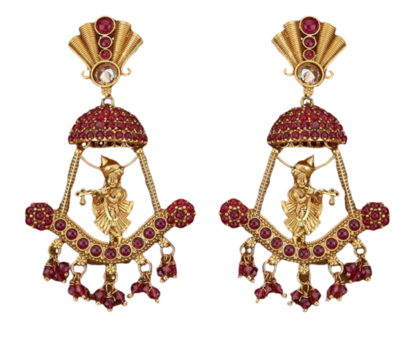 Matte Gold Krishna Earrings