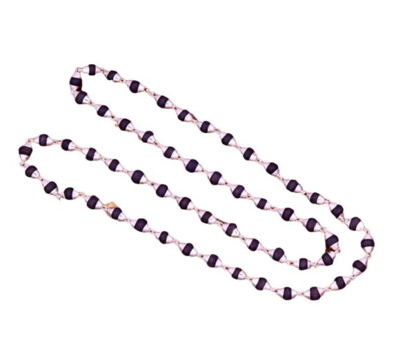 Black Basil Rosary Wooden Beads Silver Chain