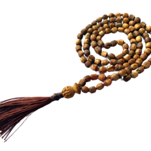 108 Tulsi Carved 8mm Beautifully Rough beads Knotted Japa Mala