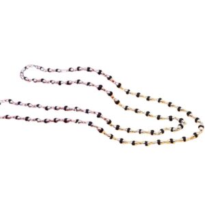 silver handmade wooden beads black basil rosary silver chain