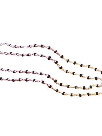 silver handmade wooden beads black basil rosary silver chain