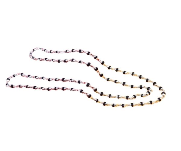 silver handmade wooden beads black basil rosary silver chain