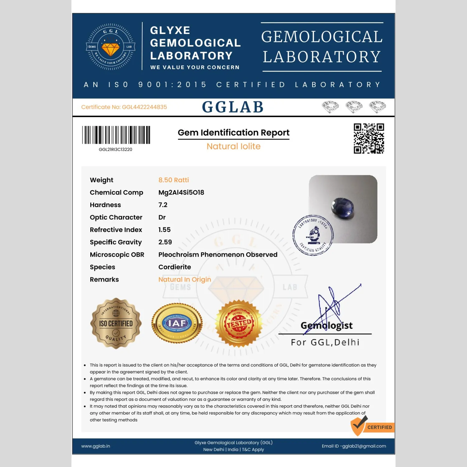 Iolite (नीली ) - Image 2