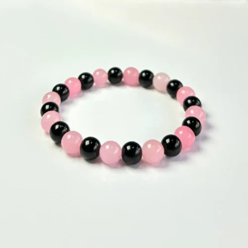 Rose Quartz with Black Tourmaline Bracelet