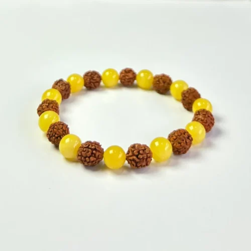 Yellow Aventurine With Rudraksha Bracelet